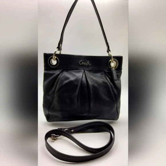 Coach Handbags - Coach Ashley Leather Hippie Pleated Shoulder Bag Crossbody Purse